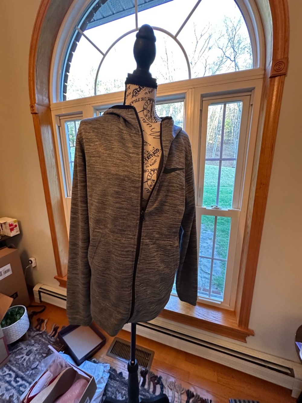Nike Men's Gray Lightweight Full-Zip Shirt Jacket